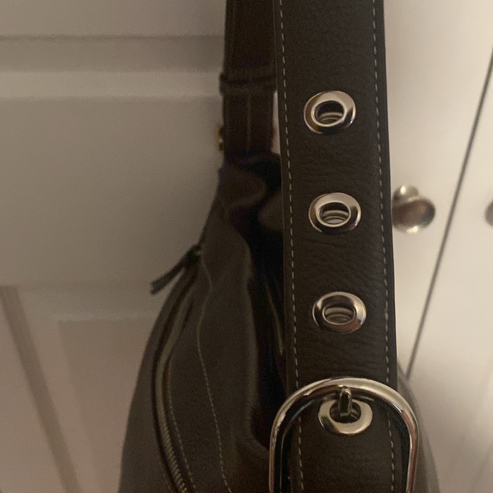 COACH🤎Chocolate Brown🤎Pebble Leather Duffle Shoulder/Crossbody Bag/Like New - Picture 10 of 11